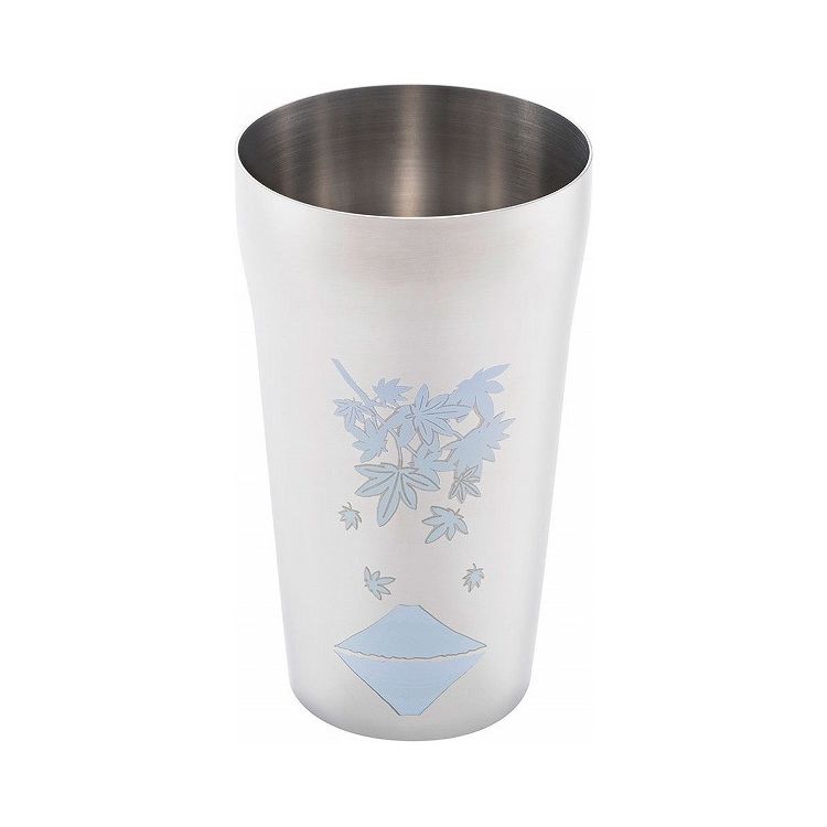 日本製 燕三条 ステンレスタンブラー420ml (紅葉に富士)(代引不可)【送料無料】