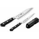日本製 燕三条 三徳包丁&ペティナイフ&シャープナー(代引不可)【送料無料】