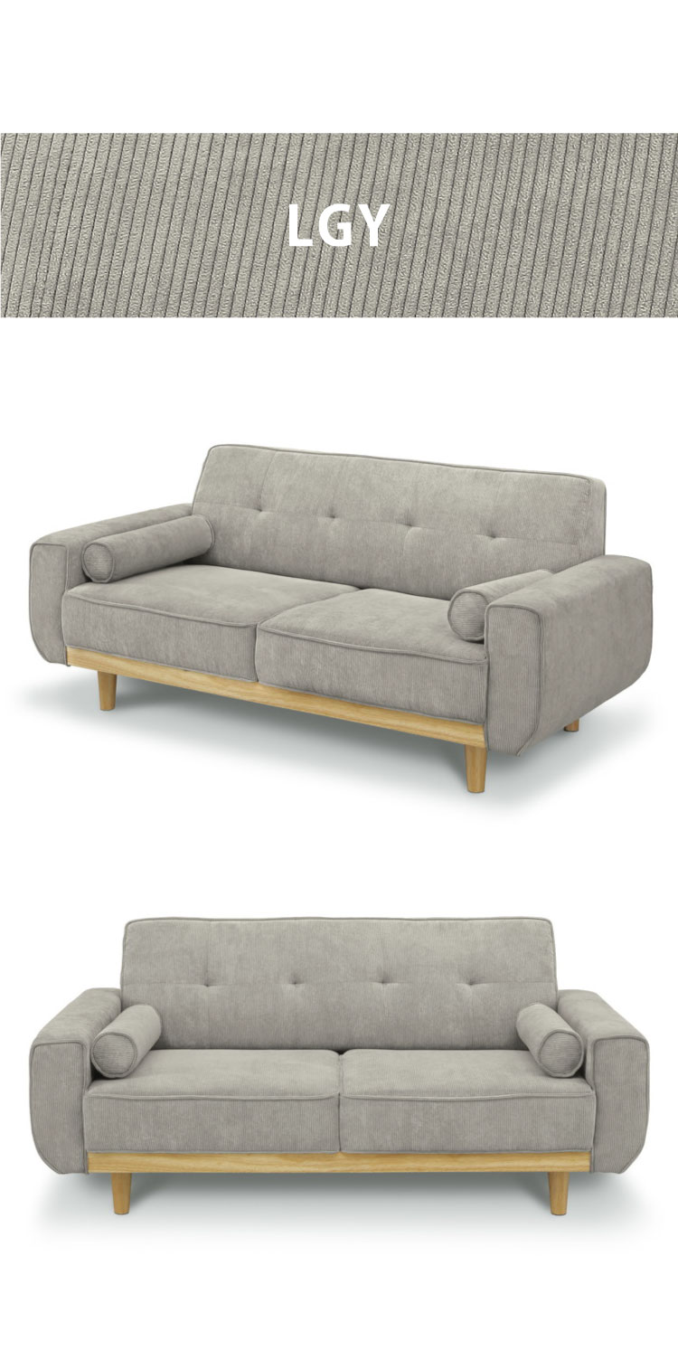 ソファ 2.5人掛け 幅160cm 円柱型クッション付き 肘あり 肘置きコーデュロイ おしゃれ 北欧 ローソファ 木目 脚 フロアソファ リビングソファー ソファー 新生活 2人掛け 3人掛け(代引不可)【送料無料】 [2]