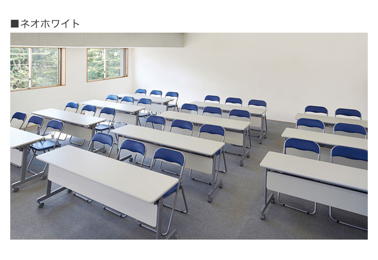 スタックテーブル 180×60cm KSテーブル 会議テーブル スタックテーブル 跳ね上げ式 幕板無 折りたたみテーブル(代引不可)【送料無料】 [3]