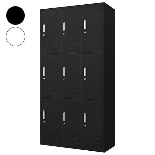 【※法人様限定販売】 ロッカー 9人用 3列3段 高さ180cm 工具不要で組み立て品 かぎ付き 更衣ロッカー ..