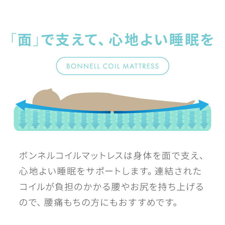 ボンネルコイル マットレス シングル セミシングル セミダブル ダブル クイーン キ...