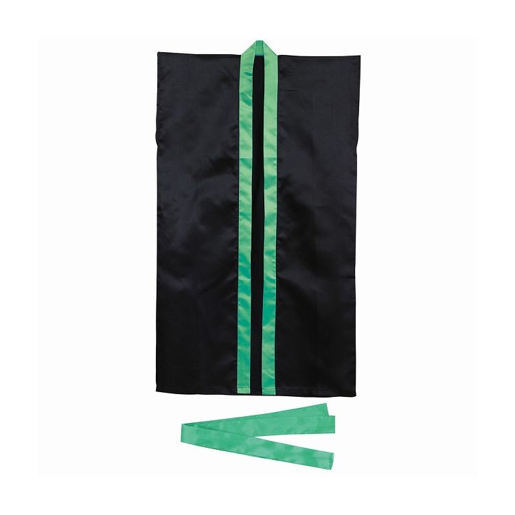 アーテック サテンロングハッピ黒(緑襟)S(ハチマキ付)(代引不可)【送料無料】