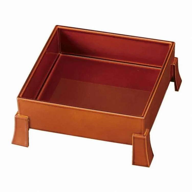 5寸角足付珍味箱 春慶 51272253(代引不可)【送料無料】