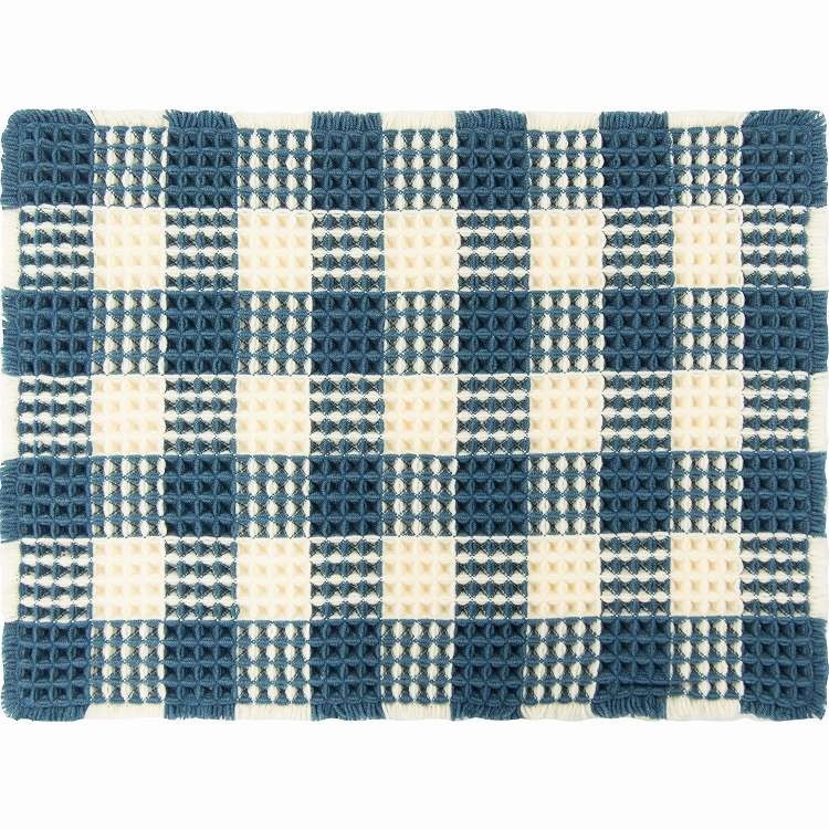 Ag+抗菌ワッフルバスマット 40×60cm ブルー(代引不可)