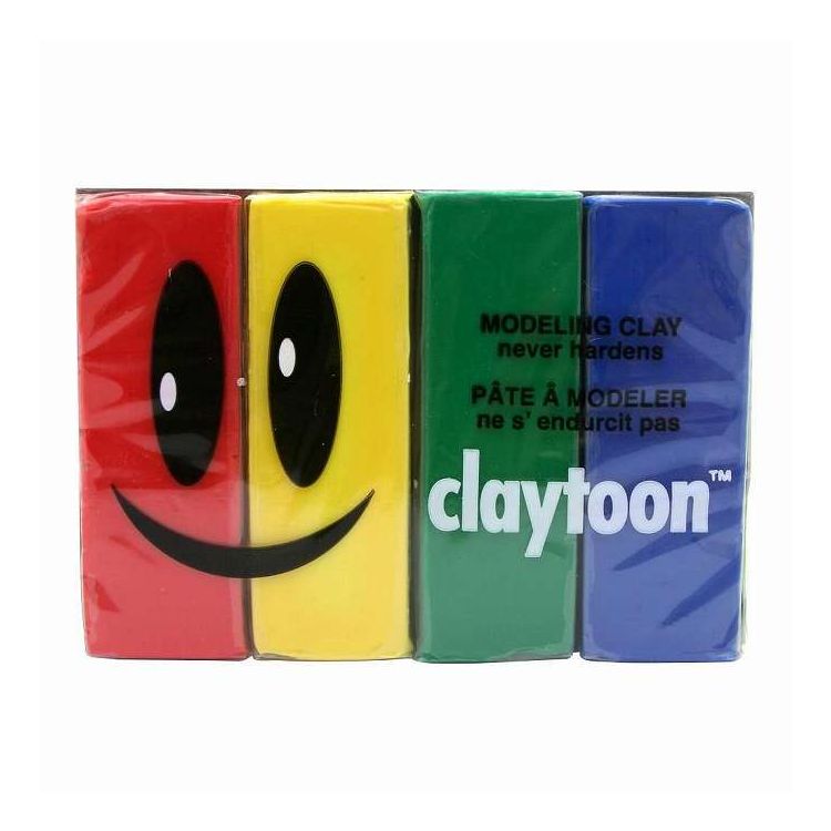MODELING CLAY(モデリングクレイ) claytoon(クレイトーン) カラー油粘土 4色組(プライマリー) 1Pound 3個セット(代引不可)【送料無料】