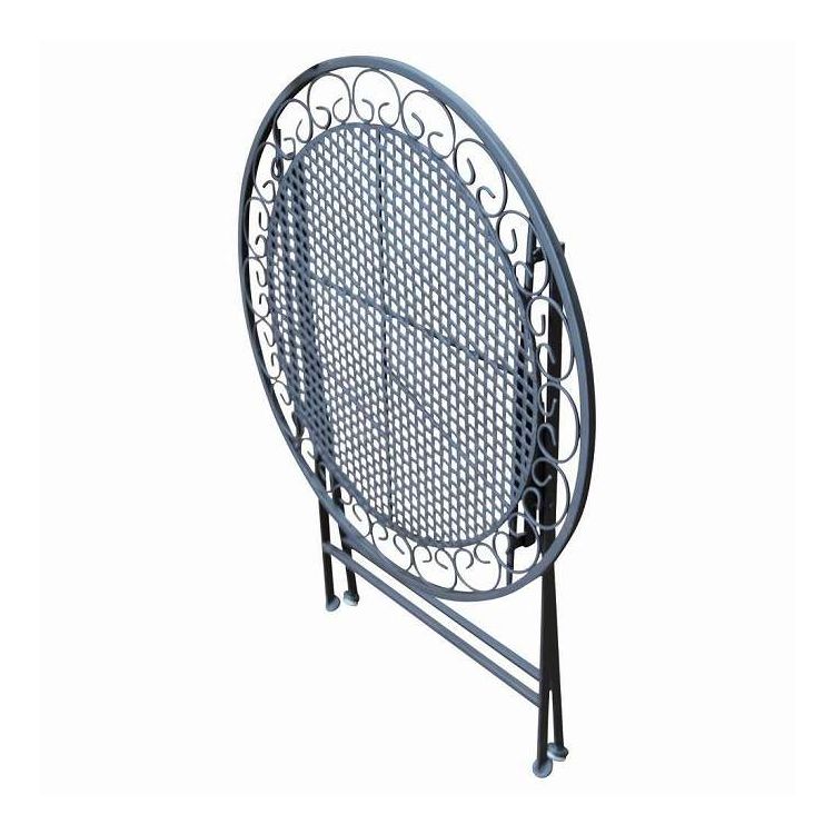 【商品説明】アイアン製の折畳テーブルです。生産国:中国素材・材質:アイアン商品サイズ:φ700×H690mm、折畳時:D100mm重量:7.0kg仕様:色:黒【代引きについて】こちらの商品は、代引きでの出荷は受け付けておりません。【送料について】北海道、沖縄、離島は送料を頂きます。