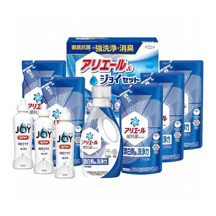 【商品詳細】菌を寄せ付けないクリーンギフト。力・洗浄力に優れたアリエールとダブル除菌のジョイをセットしました。現品サイズ・内容:720gアリエールジェル1本・405gアリエールジェル(詰替用)5個・170ml除菌ジョイ3本・［日本製］製造生産地:日本【送料について】北海道、沖縄、離島は送料を頂きます。
