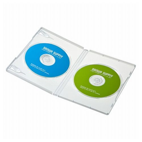 サンワサプライ DVDトールケース 2枚収納・10枚セット・クリア DVD-TN2-10CLN(代引不可)【送料無料】