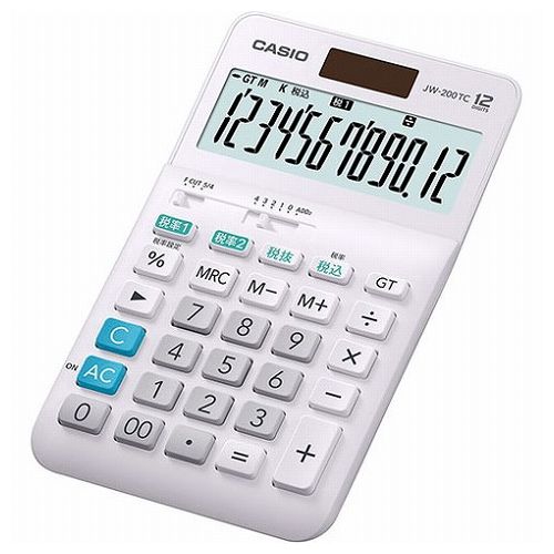 カシオ計算機 CASIO W税率電卓 ジャストタイプ12桁 JW-200TC-N(代引不可)