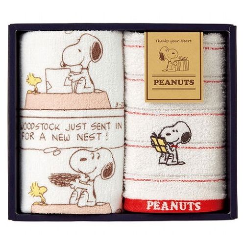 スヌーピー サンクスハート ウォッシュタオル2P C3054080(代引不可)