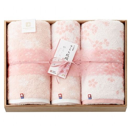 Rakuten - 今治謹製 さくら紋織 バスタオル2P&フェイスタオル2P 木箱入 C3063036(代引不可)【送料無料】