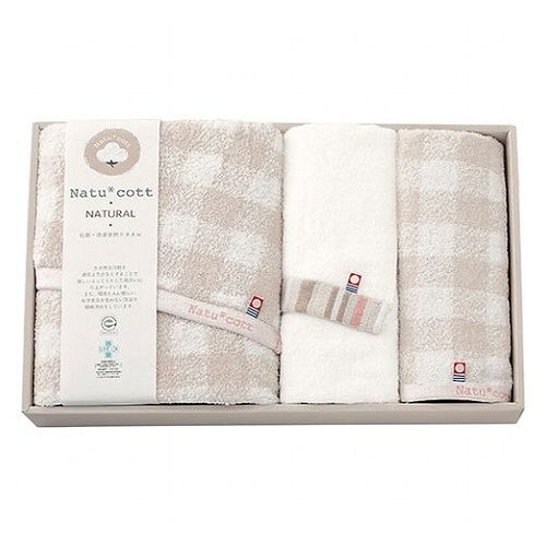 ナチュコット 抗菌・防臭加工タオルセット チェック 1084-078(代引不可)