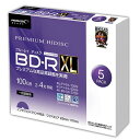 PREMIUM HIDISC 高品質 BD-R XL 100GB スリムケース入り5枚 デジタル録画用 2-4倍速対応 白ワイドプリンタブル HDVBR100YP5SC(代引不可)【送料無料】
