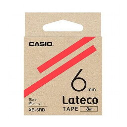 カシオ計算機 Lateco 詰め替え用テープ 6mm 赤テープ 黒文字 XB-6RD(代引不可)【送料無料】