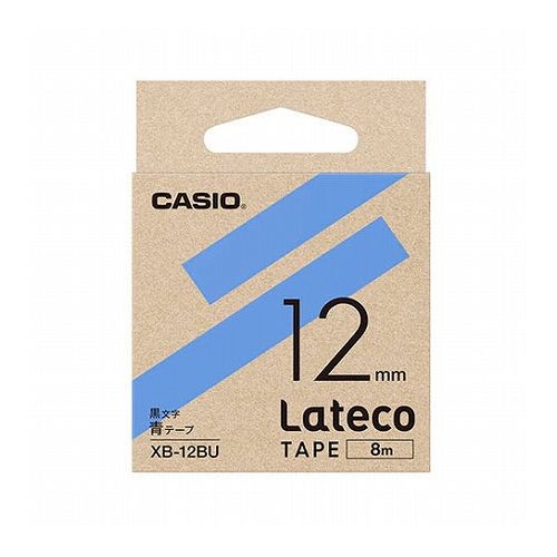 Cartridges - カシオ計算機 Lateco 詰め替え用テープ 12mm 青テープ 黒文字 XB-12BU(代引不可)