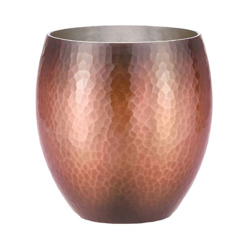 新光金属 純銅赤銅仕上げ 手打ち鎚目焼酎カップ(大) BR-007(代引不可)【送料無料】