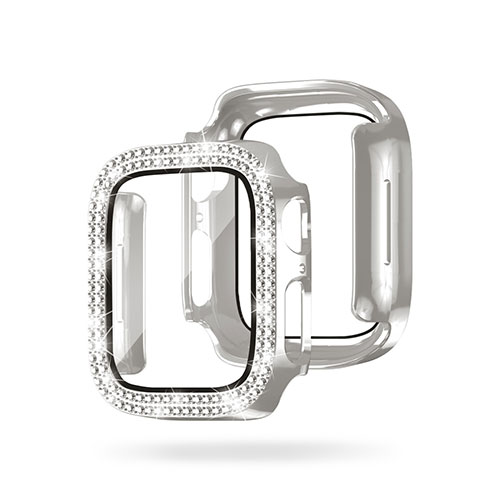 EGARDEN ガラスフィルム一体型ラインストーンケース for Apple Watch 45mm シルバー EG24869AWSV(代引不可)【メール便配送】【送料無料】 EGARDEN ガラスフィルム一体型ラインストーンケース for Apple Watch 45mm シルバー EG24869AWSV(代引不可)【メール便配送】【送料無料】