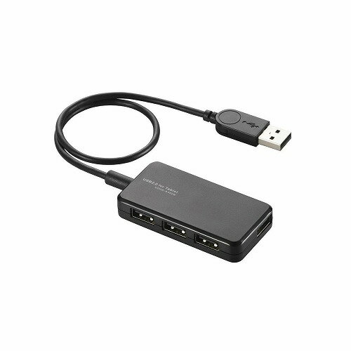 エレコム USB2.0ハブ(Windowsタブレット向け) U2HS-A402BBK(代引不可)【メール便配送】【送料無料】