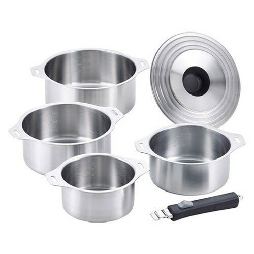 Sauce Pans - 燕三 IH対応着脱式鍋4点セット 22302409(代引不可)【送料無料】