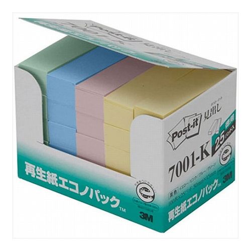 【5個セット】 3M Post-it ポストイット 再生紙エコノパック 見出し 3M-7001-KX5(代引不可)【送料無料】 1