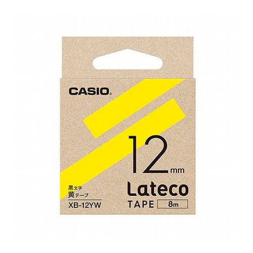 【5個セット】 カシオ計算機 Lateco 詰め替え用テープ 12mm 黄テープ 黒文字 XB-12YWX5(代引不可)