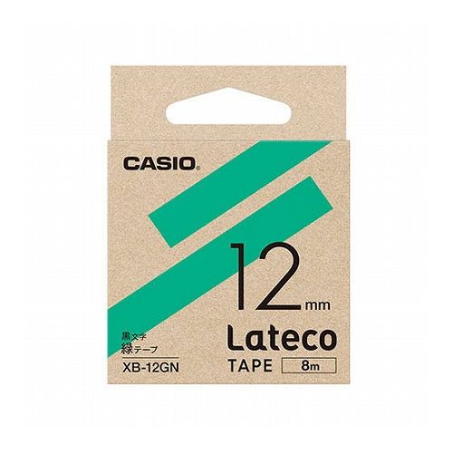 【5個セット】 カシオ計算機 Lateco 詰め替え用テープ 12mm 緑テープ 黒文字 XB-12GNX5(代引不可)【送料無料】