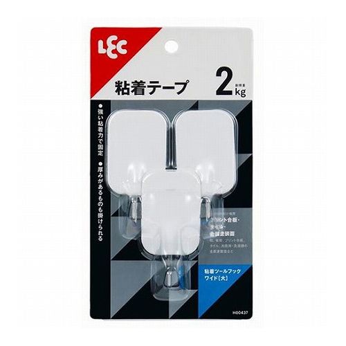 【5セット】 レック 粘着ツ-ルフックワイド 大 3個入 W H00437X5(代引不可)