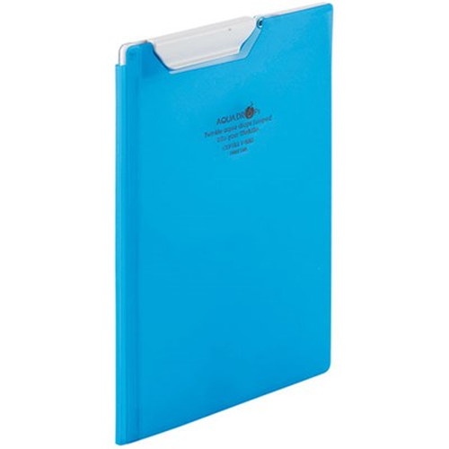 【5個セット】 LIHIT LAB. AQUA DROPs クリップファイル A5 青 F-5065-8-BLX5 雑貨(代引不可)【送料無料】