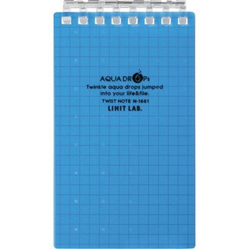【10個セット】 LIHIT LAB. AQUA DROPs ツイストリング ノート メモ 青 N-1661-8-BLX10 雑貨(代引不可)