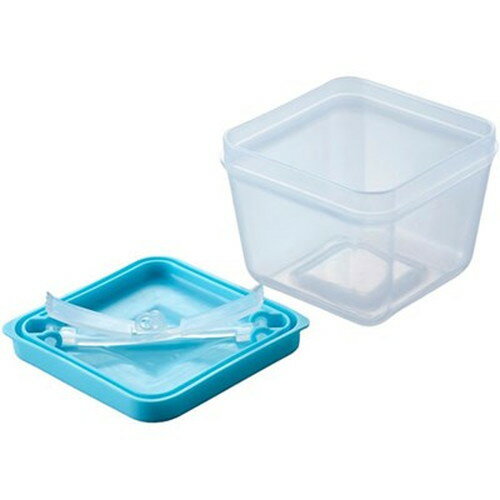 【5セット】 スマイルキッズ ふたがトングになる保存容器 ミントブルー ATN-01MBX5 キッチン雑貨(代引..
