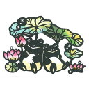 トラストプリンティング 切り絵キット かえるちゃん/frogs-A5black-H ハンドメイドペーパーカット KA5-H05 ホビー(代引不可)【メール便配送...