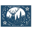 トラストプリンティング 切り絵キット 鹿/deer-A5blue-S ハンドメイドペーパーカット BA5-S02 ホビー(代引不可)【メール便配送】【送料無料】