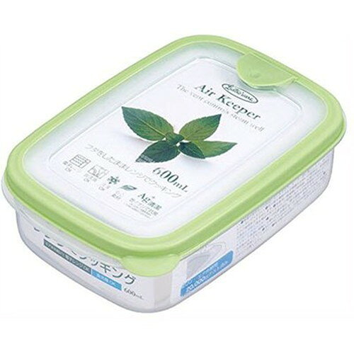 エアーキーパーフードケースSサイズグリーン特長○エア弁をあければ、フタをしたまま電子レンジで使える保存容器。○フラップ(エア弁)を開閉で、電子レンジ140℃冷蔵・冷凍-20℃OK!○本体の両端にはレンジ加熱時にも持ちやすい取っ手付き。○食器洗い乾燥機対応+AG+清潔(銀イオン)で抗菌仕様(フタ枠には含まれておりません)。仕様商品サイズ(約):W109×D168×H51mm容量(約):600ml本体・フタ:ポリプロピレンフタ枠:エラストマー生産国:ベトナムメーカー名：岩崎工業原産国：ベトナム【代引きについて】こちらの商品は、代引きでの出荷は受け付けておりません。【送料について】北海道、沖縄、離島は送料を頂きます。