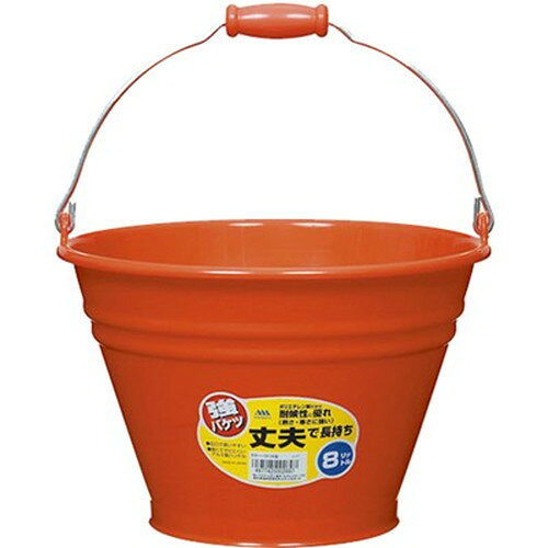 カラーバケツ8型RE特長○ポリエチレン製だから耐候性に優れ、丈夫で長持ち!○広口で使いやすい。○軽くてサビにくいアルミ製ハンドル。仕様商品サイズ(約):Φ305×H200mm容量:8L本体:PE(ポリエチレン)ハンドル:アルミ生産国:日本メーカー名：ヒマラヤ化学【代引きについて】こちらの商品は、代引きでの出荷は受け付けておりません。【送料について】北海道、沖縄、離島は送料を頂きます。