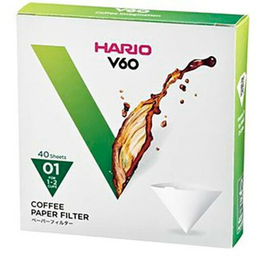 HARIO V60用ペーパーフィルター01W 1~2杯用 40枚入 VCF-01-40W キッチン雑貨(代引不可)