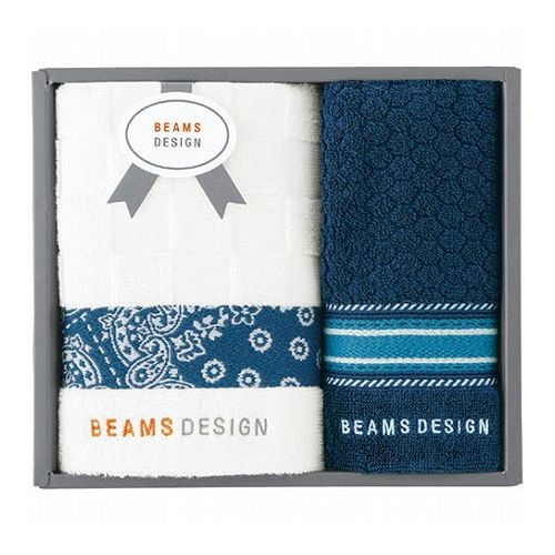 BEAMS DESIGN チェッカーバンダナ フェイスタオル&タオルハンカチ ネイビーブルー フェイスタオル、タオルハンカチ C6050529(代引不可)