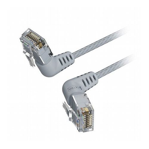 【5本セット】 VENTION Cat.6a LANケーブル UTP 直角コネクタ 360°スイングタイプ グレー 2m グレー IB..