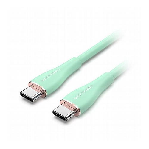【3本セット】 VENTION 100W PD USB 2.0 C-Type to C-Type 急速充電ケーブル シリコンタイプ 1m ライトグリーン TA-8708X3(代引不可)【送料無料】