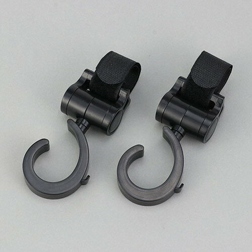 【5セット】 ARTEC ベビーカー用回転フック 2ヶ組 耐荷重約3~4kg 360度回転 ATC75537X5(代引不可)