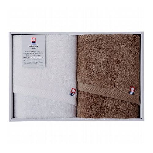 今治 今治ピュアカラー甘撚りフェイスタオル2P ブラウン 34×75cm C6068638(代引不可)