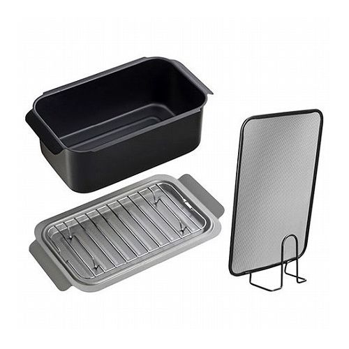 ポコフリット IH対応角型揚げ鍋2点セット 角型揚げ鍋(24.5×14×9cm・1.9L)・オイルスクリーン(24×15×5.1..