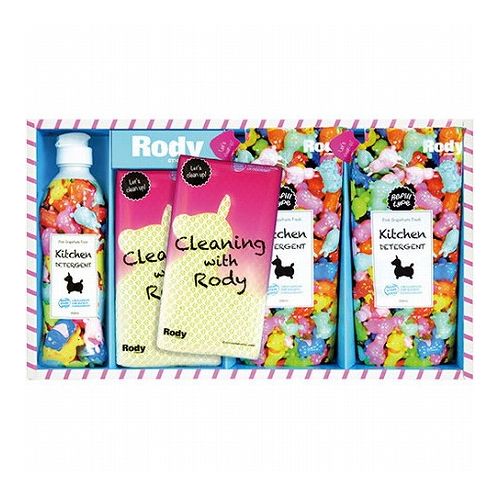 ロディ キッチン洗剤詰合せギフト 食器洗剤詰替用(200ml)・メッシュクリーナー(中国)×各2、食器洗剤(25..