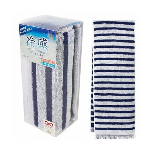 Eco de クール パイルクールマフラー クールボーダー ネイビー 日本製 22557903(代引不可)