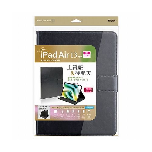 ナカバヤシ 13インチiPad Air(M2)用 PUレザージャケット ブラック TBC-IPA24308BK(代引不可)【送料無料】
