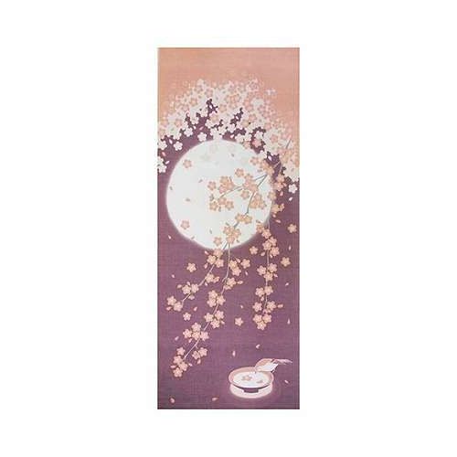 【5枚セット】 ヤマコー てまひま工房 四季彩布 てぬぐい 月と桜 yamaco87549X5【送料無料】(3)