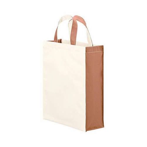 【5枚セット】 再生PETユーティリティバッグコンビ Mサイズ A4がすっぽり・約320×250×100mm・持ち手約27cm ベージュ 22556706X5【送料無料】