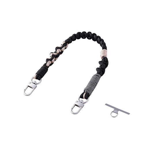 エレコム ハンドストラップ編み物 ひとつひとつ丁寧に手作りした温かみのある編み模様 ブラック P-STHKNBK(代引不可)【送料無料】