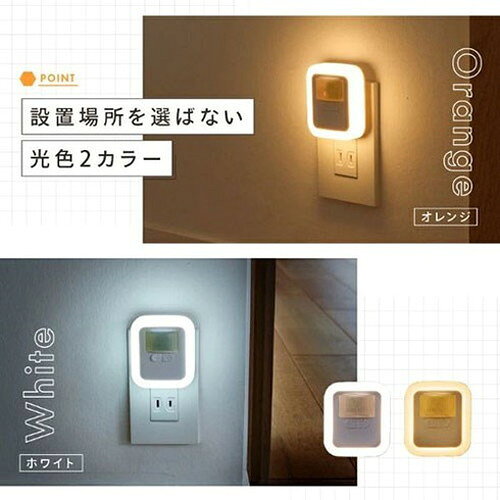 ライズクリエイション コンセントセンサーライト フラットタイプ 挿すだけラクラク...