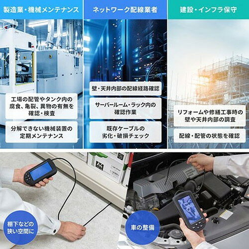 リコメン堂生活館のサンワサプライ 工業用内視鏡 ハンディタイプ ファイバースコープ ブラック CMS-ES03SET-1(代引不可)【送料無料】｜アングル3